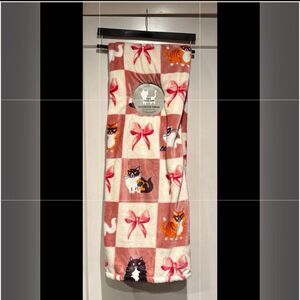 Valentines Day Coquette Pink Bows and Cats Blanket